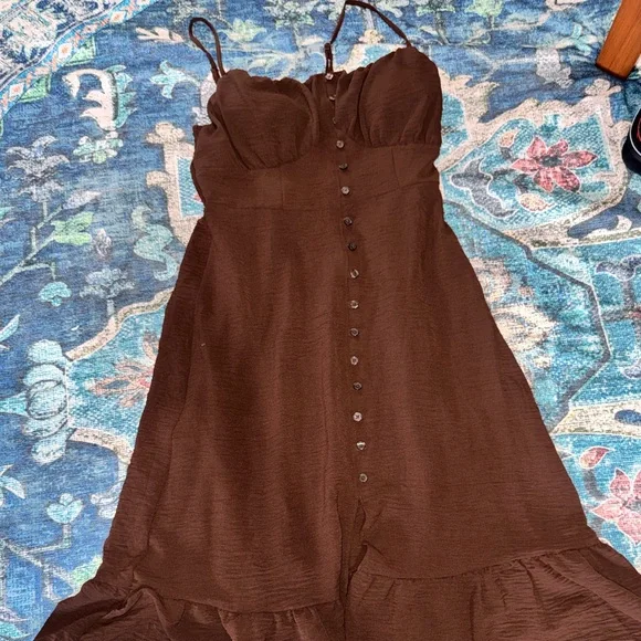 No Boundaries Strapless Brown Dress - Picture 1 of 2